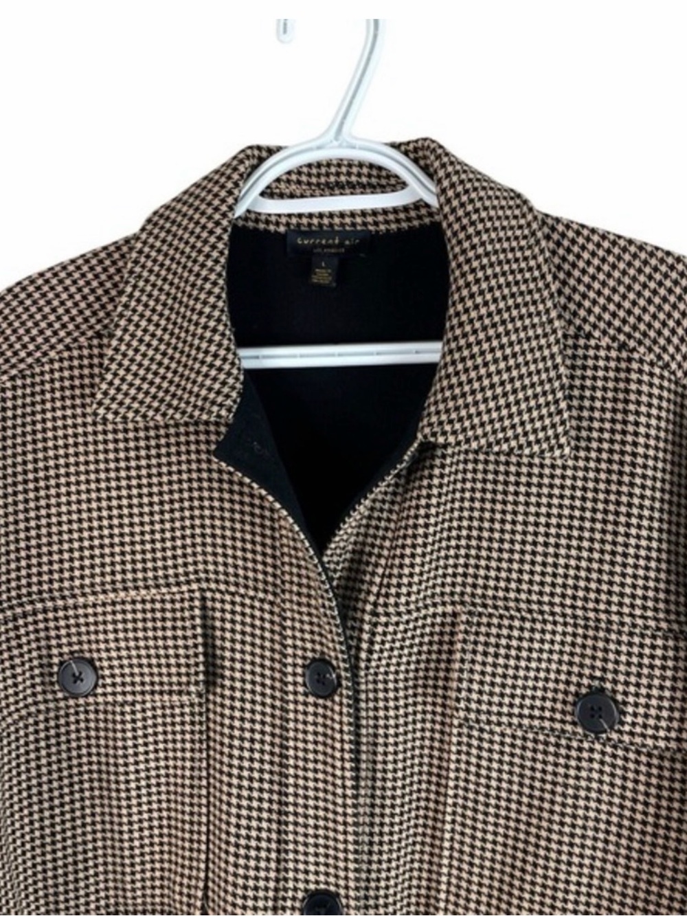 Anthropologie Current Air Brown and Black Houndstooth Blazer Jacket